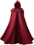 Renaissance Hooded Cloak for Women Men - Floor-Length Medieval Cape