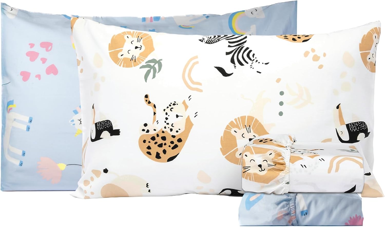 100% Cotton Kids Bedsheet Set for Twin Beds - Cute Designs