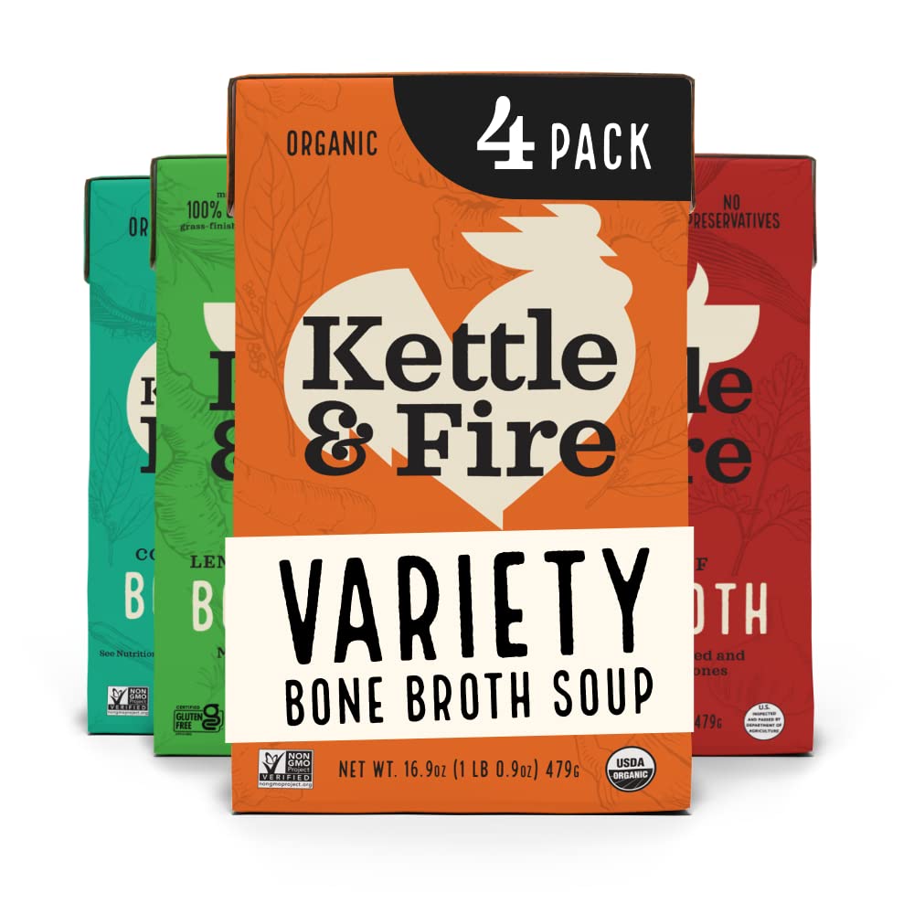 Kettle and Fire Bone Broth Variety Pack for Healthy Living