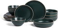 Stone Lain Lauren 16-piece Round Stoneware Dinnerware Set - Dark Green
