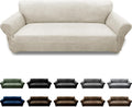 Couch Cover Leather Look 3 Seater Sofa Slipcover - Elastic Bottom Fit