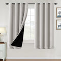 100% Blackout Curtains 63in Length Pumice Stone - 2 Panels Set