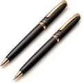 Luxury Black Pen & Pencil Set - Executive Metal Ballpoint & 0.7 MM