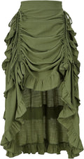 Womens Medieval Renaissance Gothic High Low Victorian Ruffled Skirt