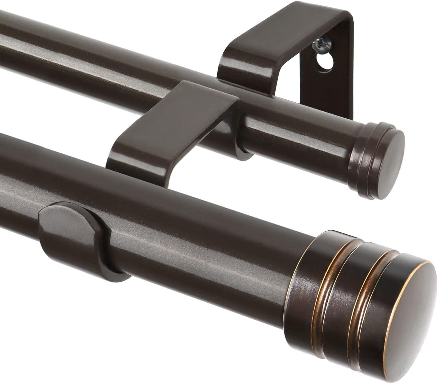 TONIAL 1 Inch Double Curtain Rods for Windows 48 to 84 in