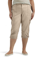 Lee Women's Plus Size Comfort Cargo Capri Pants for Easy Summer Wear