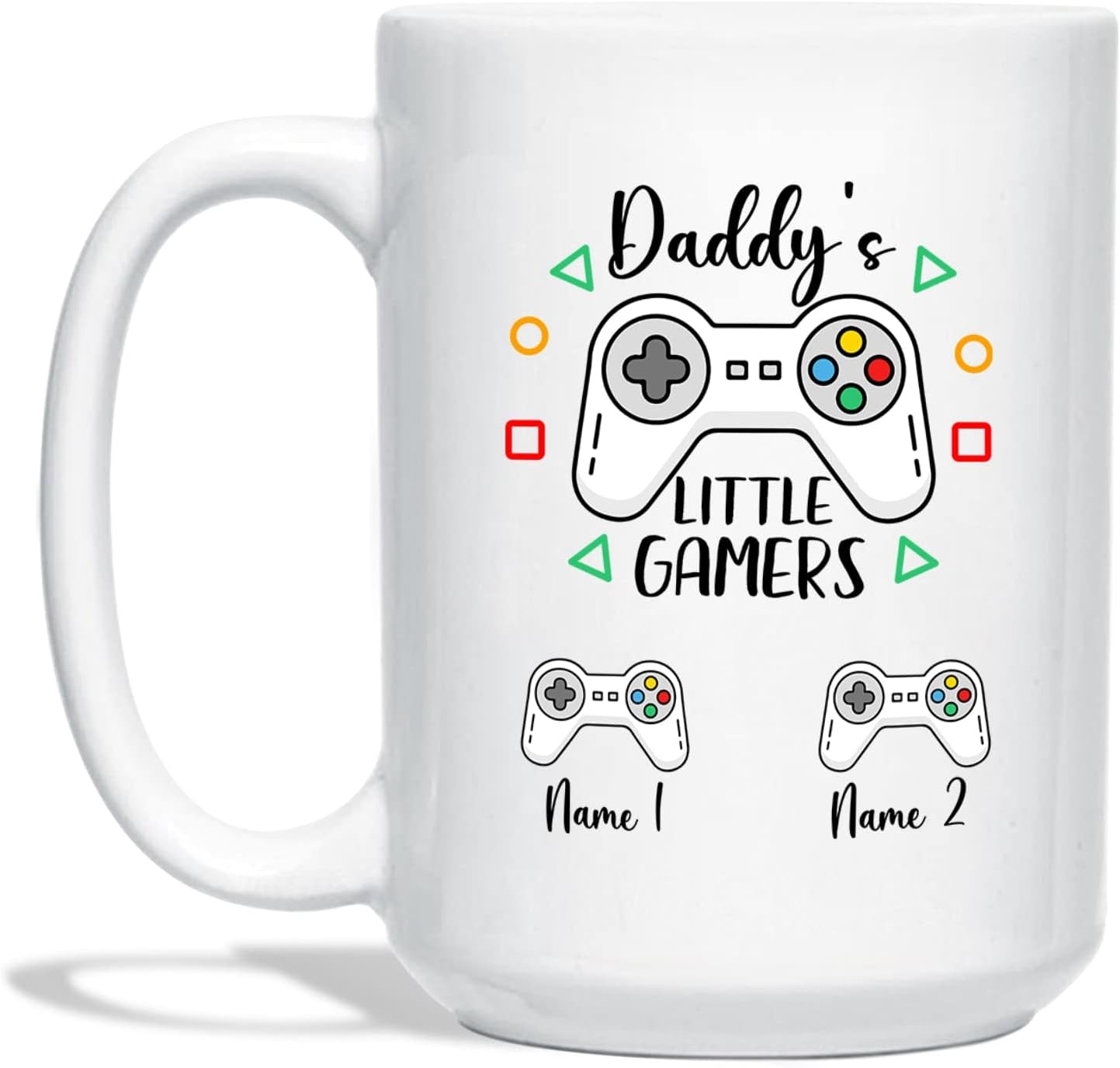 Personalized Gamer Dad Mug - Custom Kids Names Ceramic Gift