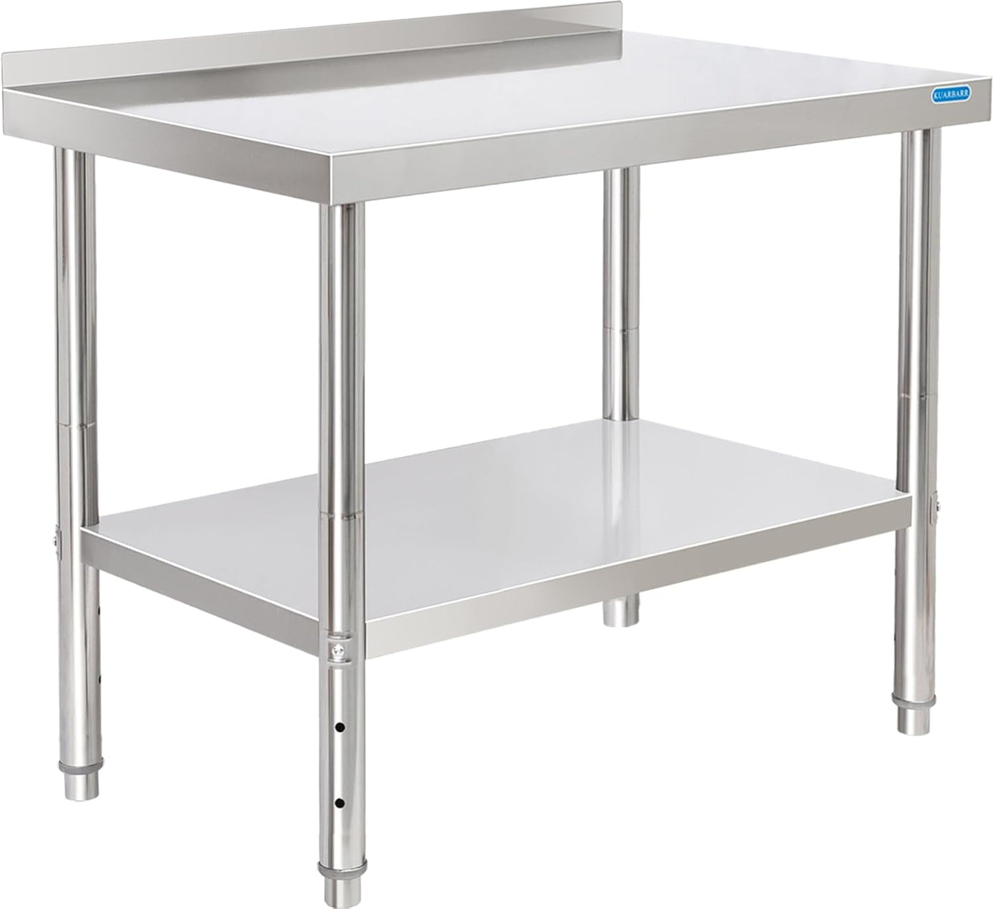 Stainless Steel Table for Prep & Work with Backsplash 24 x 36 in