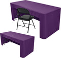 Nasitos Purple 2 Pack Fitted 4 ft Tablecloths - Open Back Professional