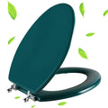Dark Green Elongated Toilet Seat with Zinc Alloy Hinges