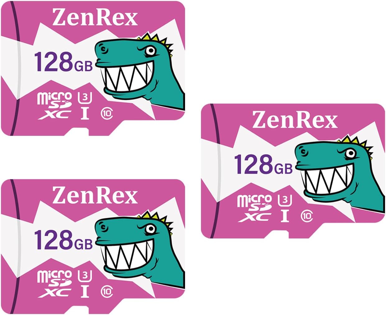 ZenRex 128GB Micro SDXC - High-Speed UHD Video - 3 Pack