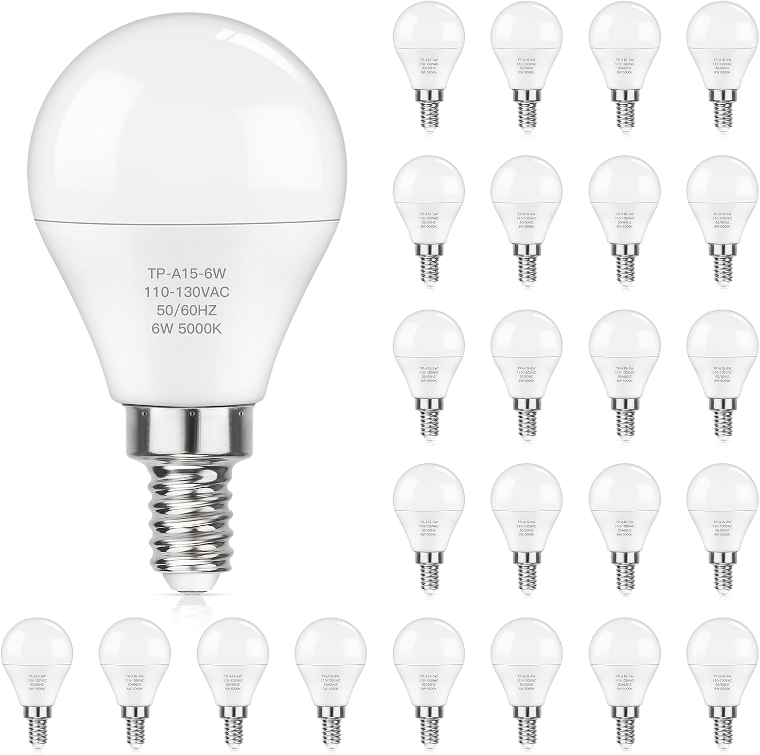 MAXvolador E12 LED Ceiling Fan Bulbs 60W Equivalent 5000K