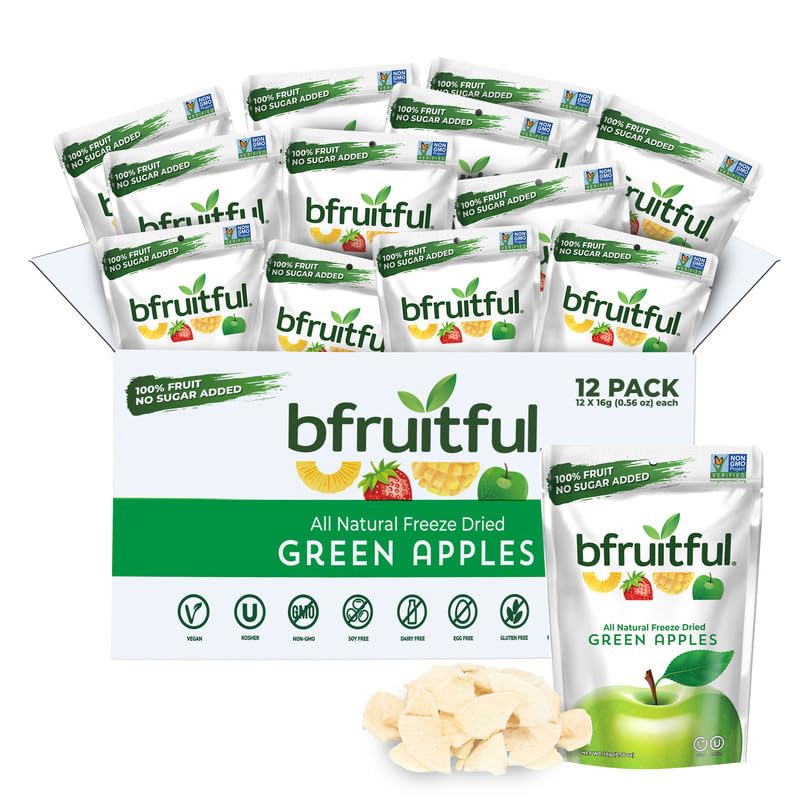 Freeze-Dried Green Apple Snacks - Healthy, Vegan, No Sugar Added