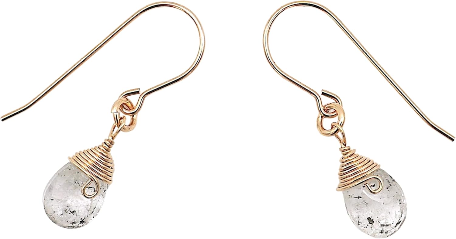 Women's Birthstone Crystal Drop Earrings with Gold Filled Design
