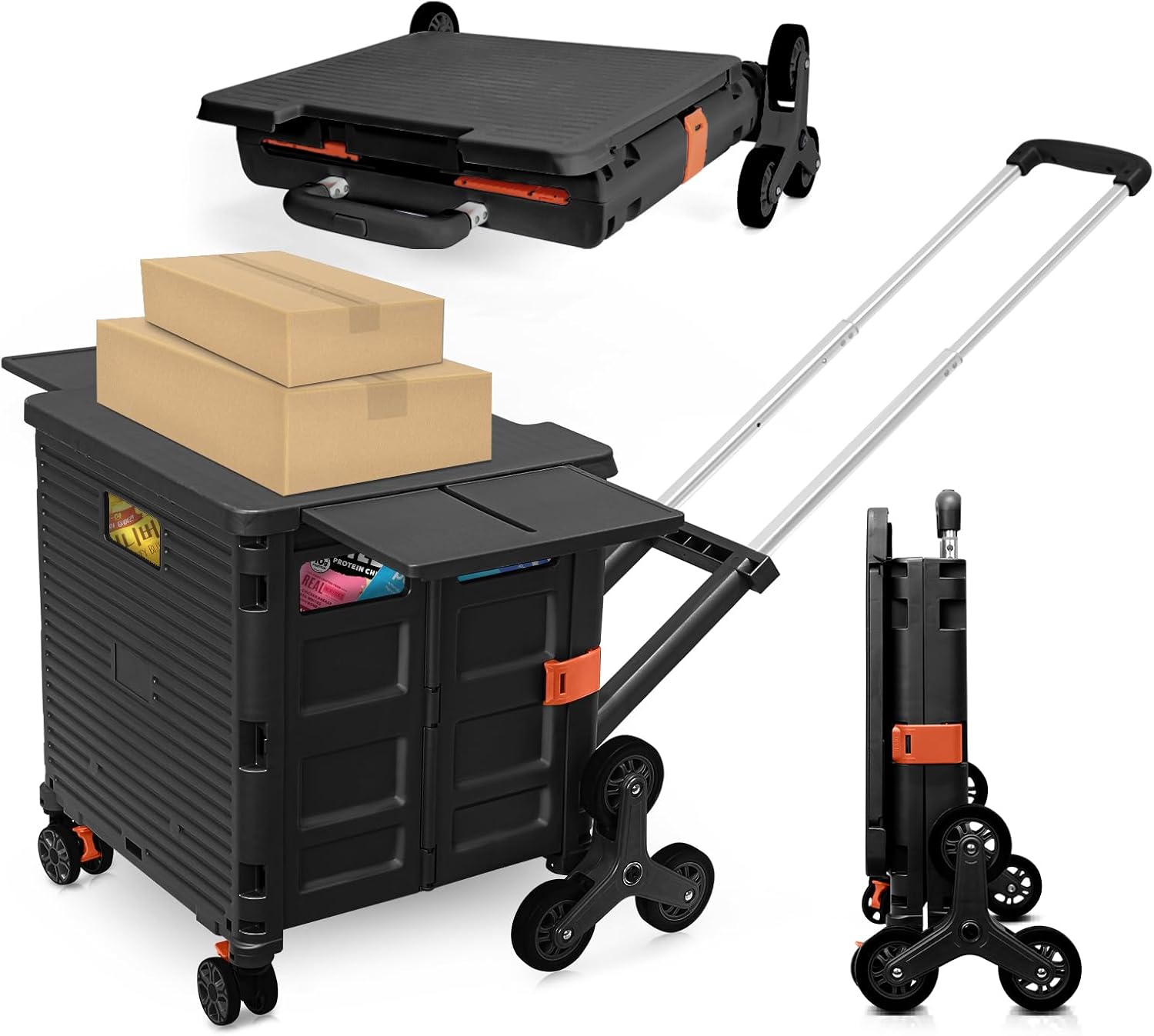 Foldable Utility Cart with Stair Climbing Wheels for Easy Transport