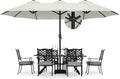 15FT Patio Rectangle Umbrella with Base - Extra Large Shade for Yard