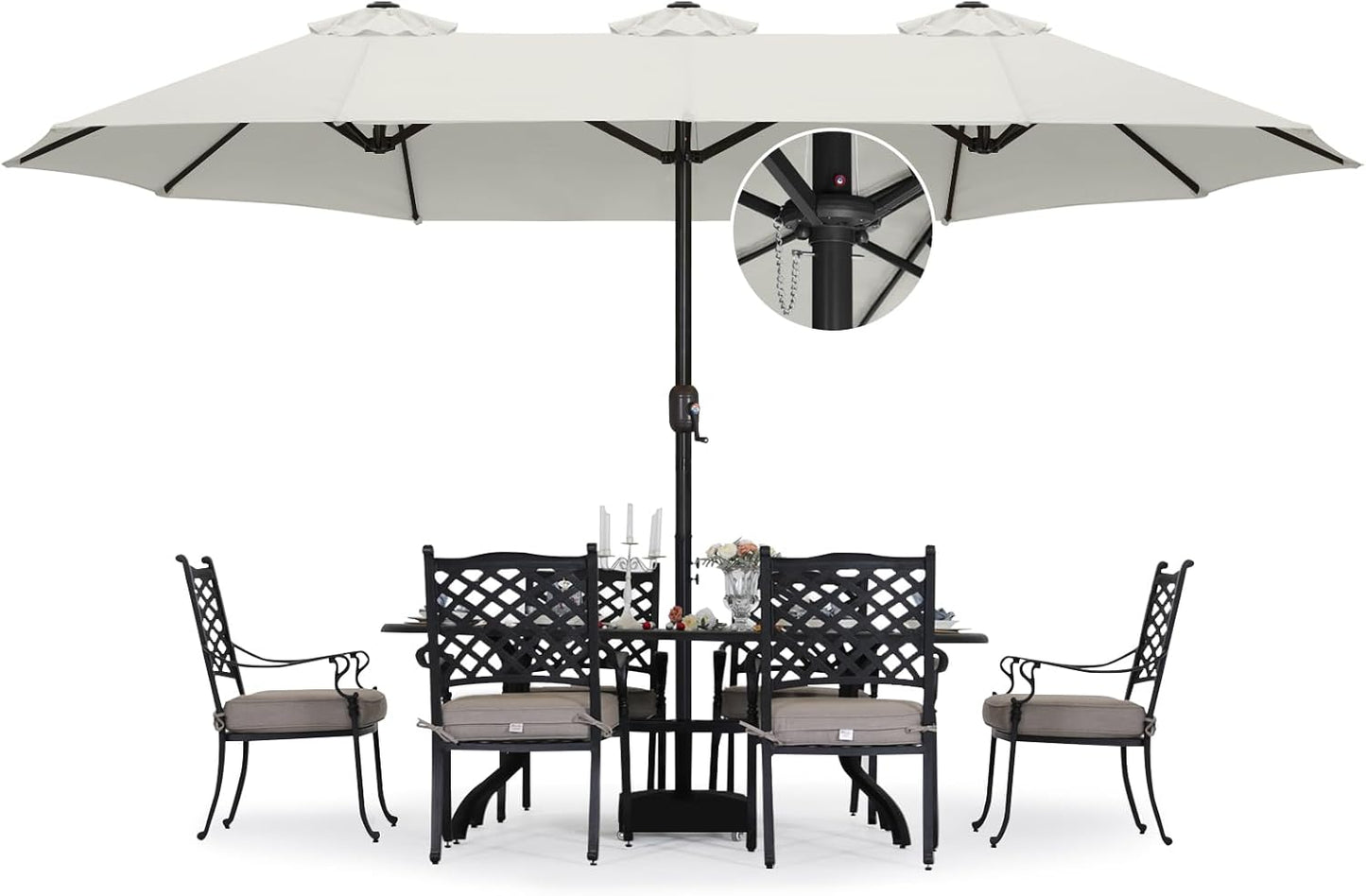15FT Patio Umbrella with Base for Outdoor Shading Needs
