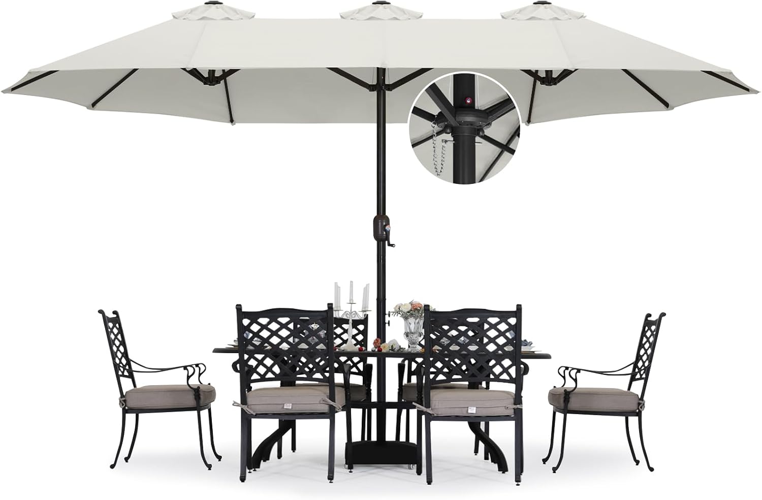 15FT Patio Umbrella with Base for Outdoor Shading Needs