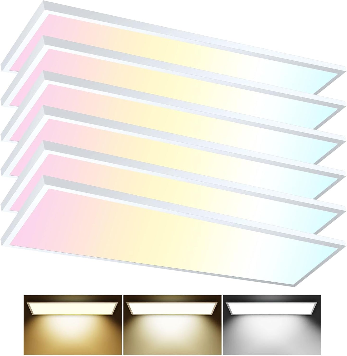 AIKVSXER 6PACK 1x4 LED Flat Panel Light for Bright Spaces