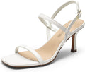 Womens Square Open Toe Slingback Heels - Dressy Strappy Sandals