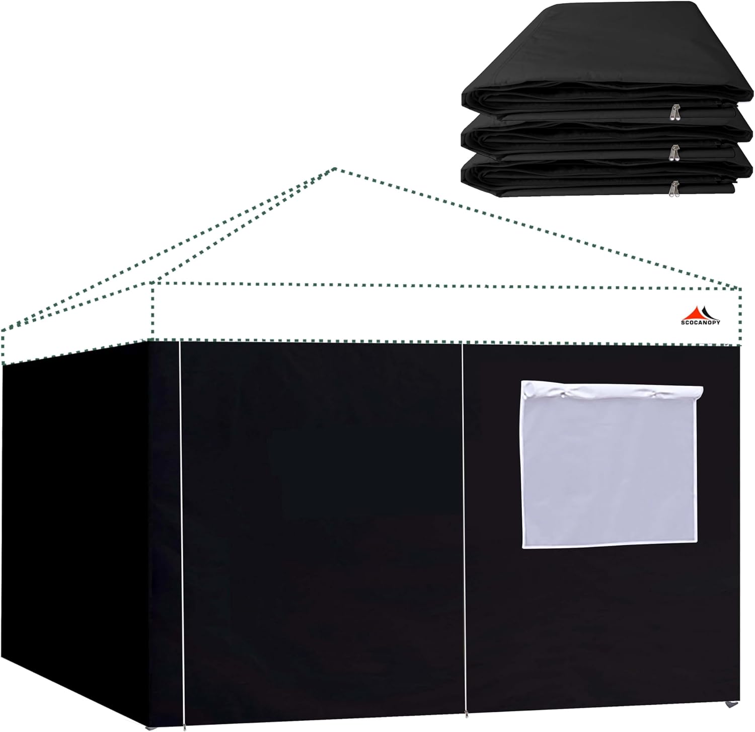SCOCANOPY 10x10ft Sidewalls for Canopy Gazebo Tent - 4 Pack
