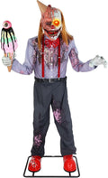 Haunted Hill Farm 6.5-Ft I Scream Clown Animatronic - Spine-Chilling