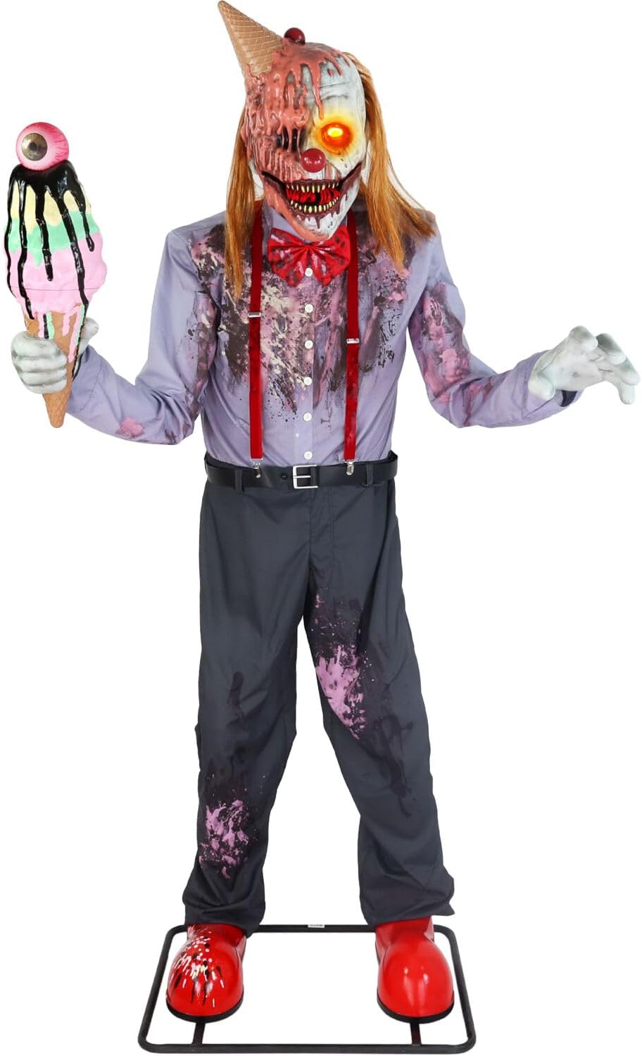 Haunted Hill Farm 6.5-Ft Animatronic I Scream Clown for Halloween