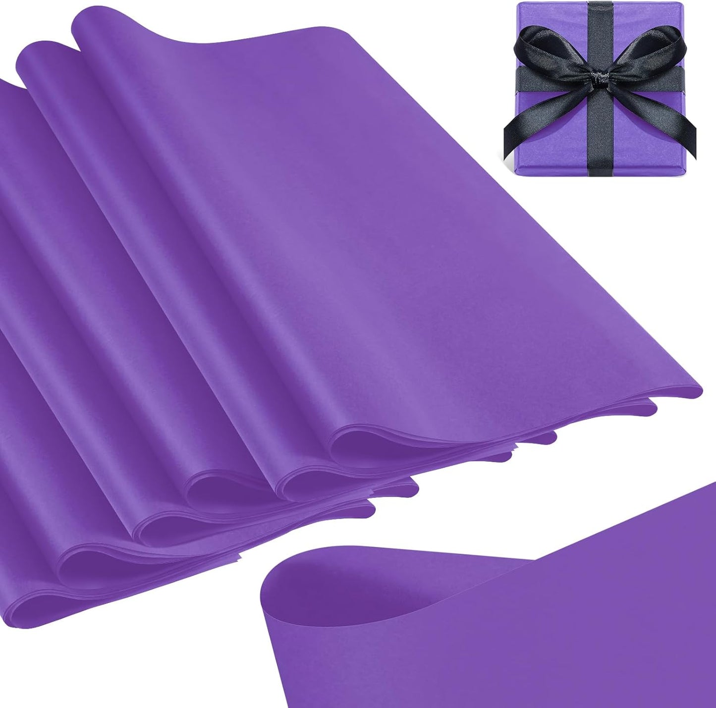 Qilery 500 Sheets Purple Tissue Paper for Halloween Decor & Crafts