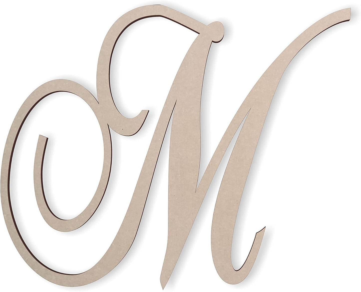 Cursive Wooden Letter M for Personalized Wall Decor Projects