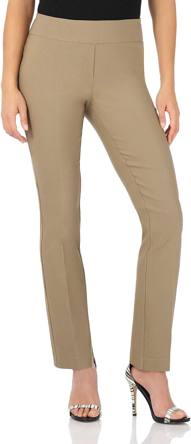 Rekucci Women's Stretchy Straight Leg Office Pant with Tummy Control