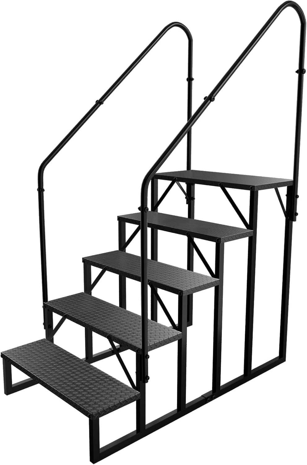 RV Stairs 5 Step Ladder with Handrails for Safe Access
