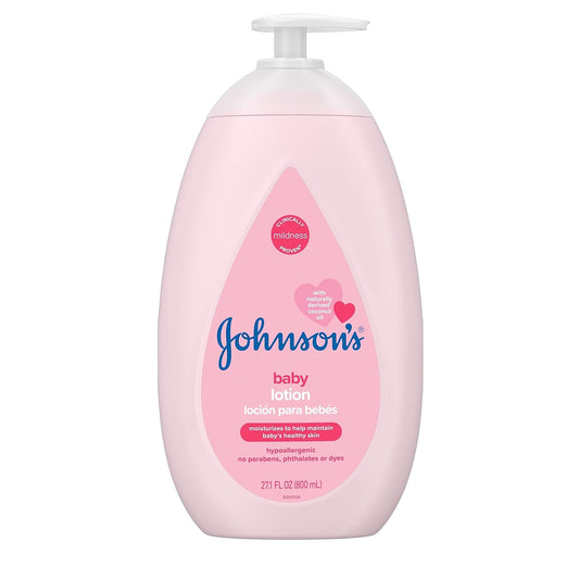 Johnson's Mild Pink Baby Lotion, Coconut Oil Moisture, 27.1 Fl Oz