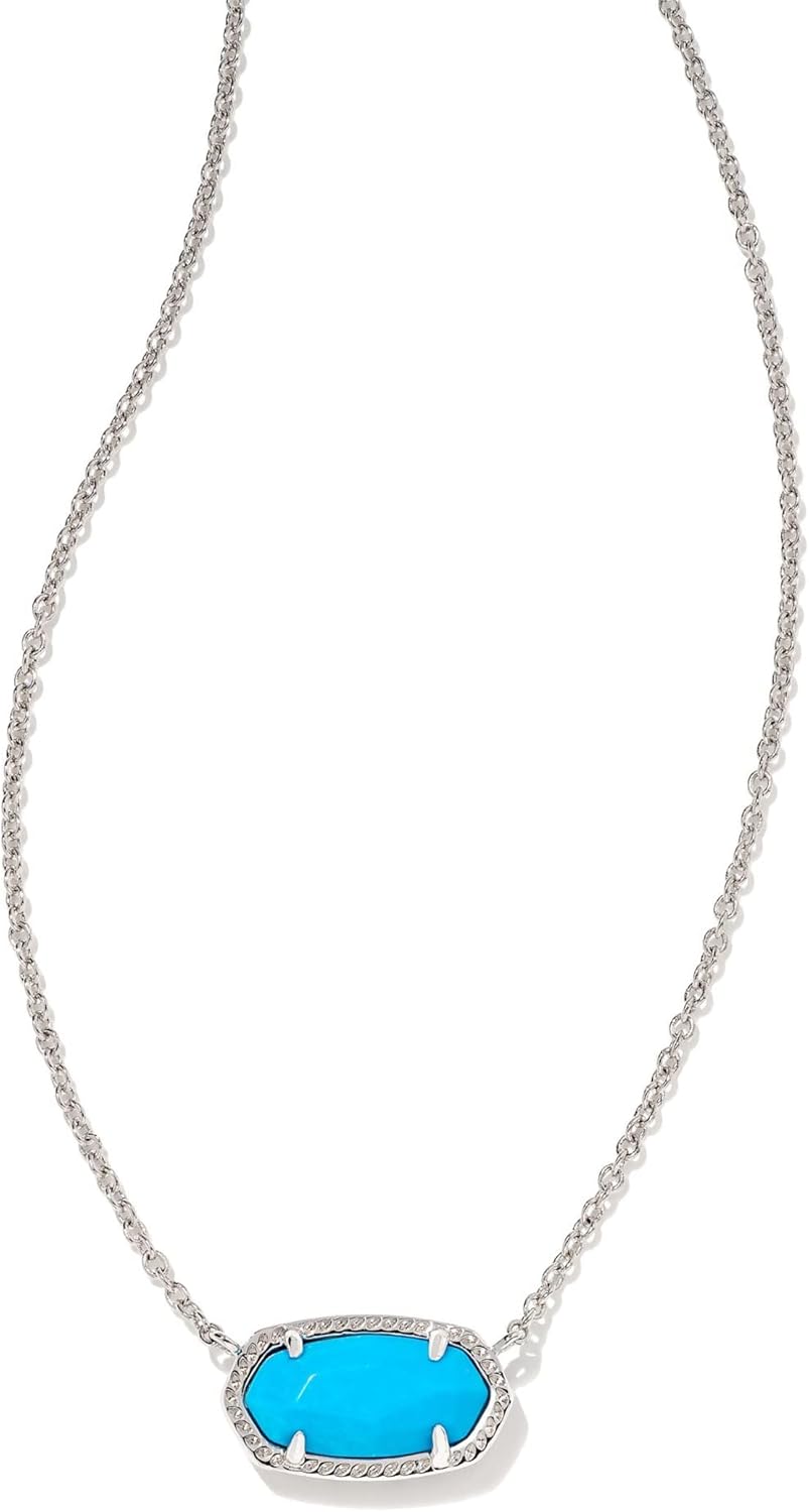 Kendra Scott Elisa Oval Pendant Necklace in Red White and Blue