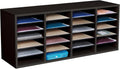 Wood Adjustable Paper and Mail Organizer with 24 Compartments