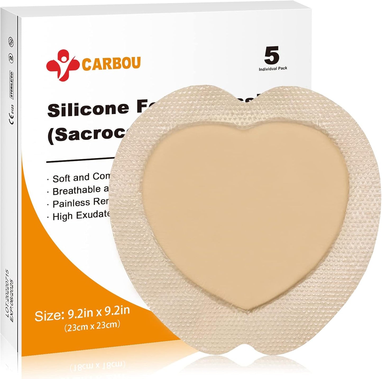 Carbou Silicone Sacrum Foam Dressing for Effective Wound Care
