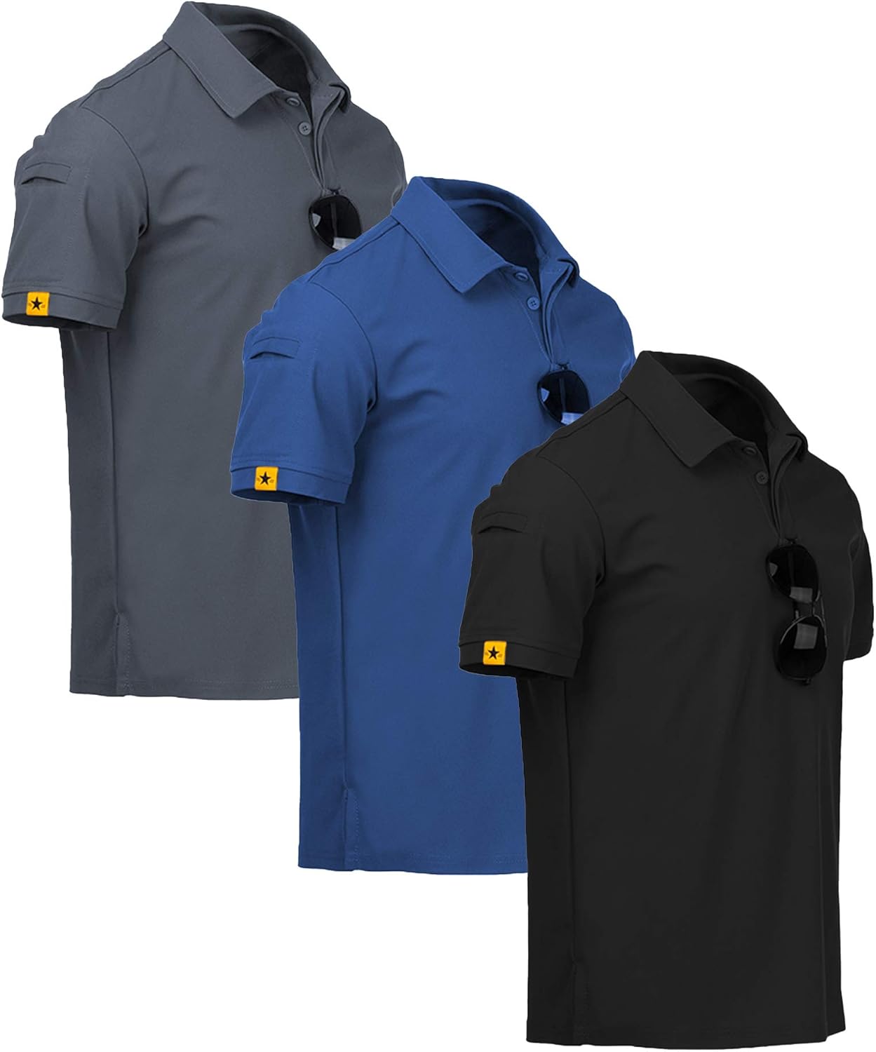 ZITY 3 Pack Mens Polo Shirt Short Sleeve for Business Casual