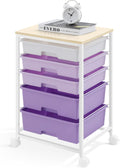 Utility Cart with 5 Drawers Rolling Storage Cart - Compact Craft