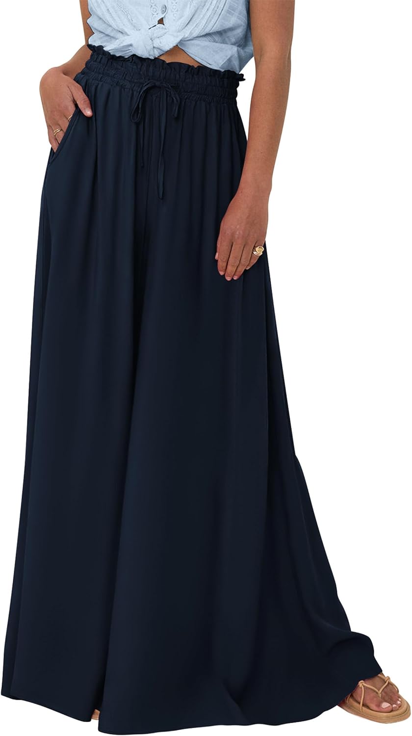 PRETTYGARDEN Women's Summer Wide Leg Palazzo Pants for Comfort