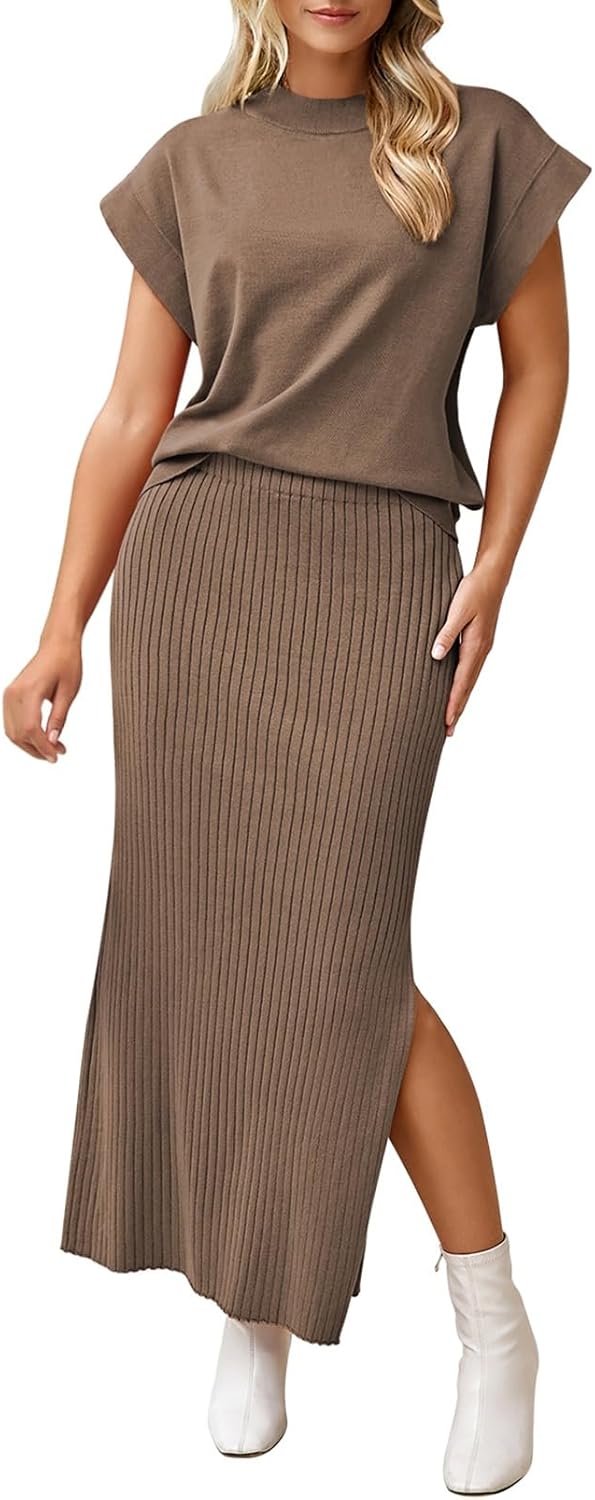 Pink Queen Women's 2 Piece Sweater Outfits Set for Summer Fun