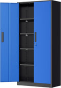 Greenvelly Metal Garage Storage Cabinet 72in - Tall Locking Locker