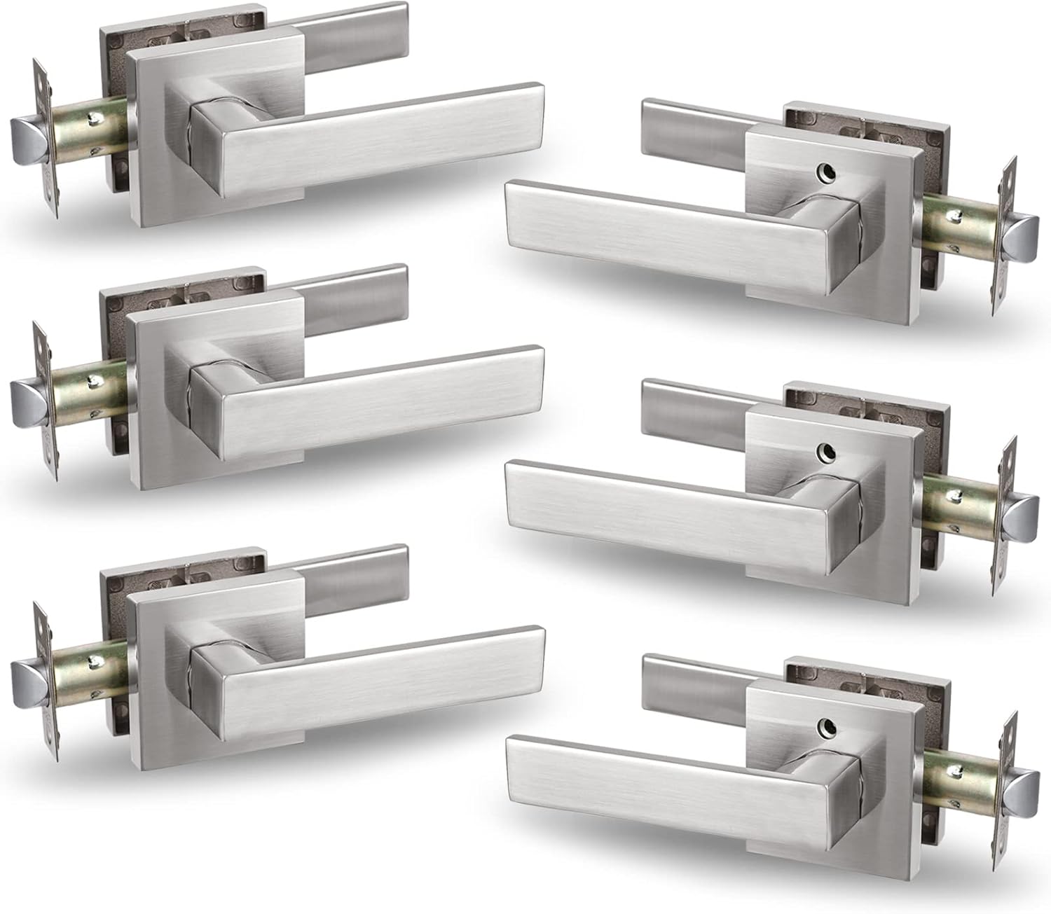 NEWBANG Hall/Closet Lever Handle Lock for Passage Doors