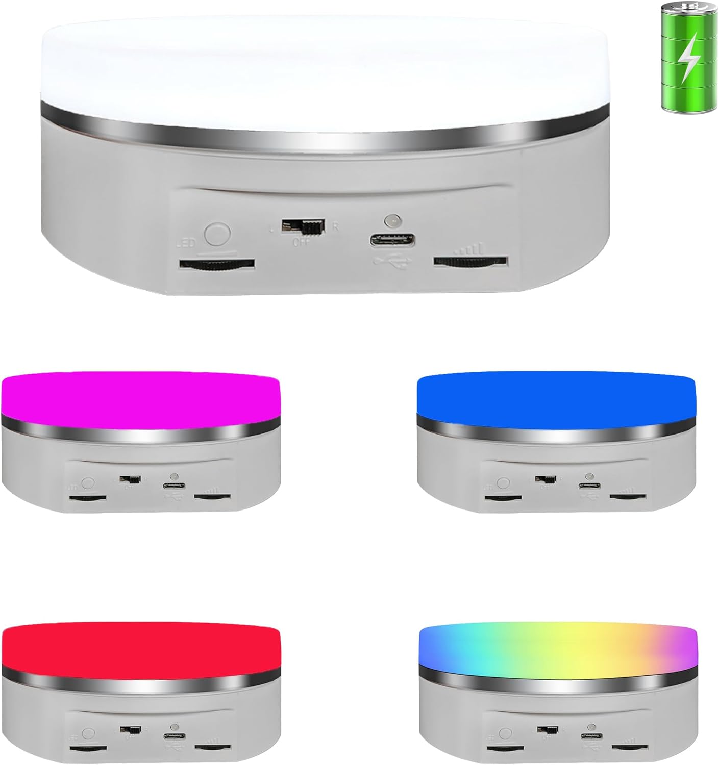 JAYEGT LED Luminous Rotating Display Stand for 360 Degree Viewing
