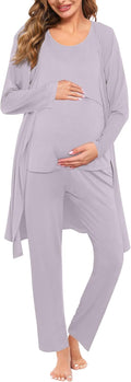 Maternity Nursing Robe Set 3 PCS - Comfortable Postpartum Pjs fabric