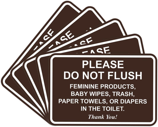 All Quality Classic Framed Bathroom Etiquette Sign - 5 Pack