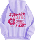 Floral Palm Pink Oversized Hoodie - Y2K Chic