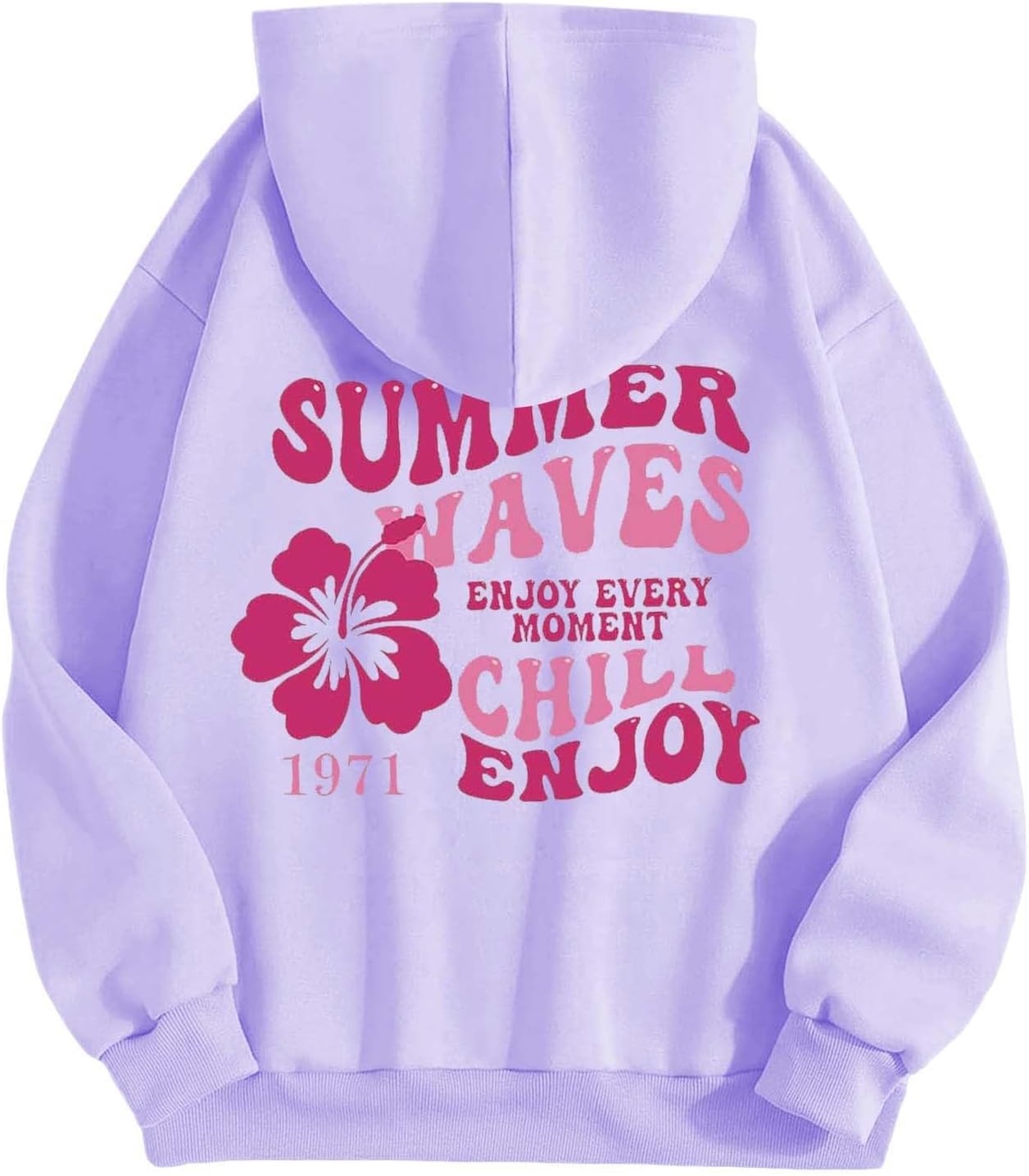 Floral Palm Pink Oversized Hoodie - Y2K Chic