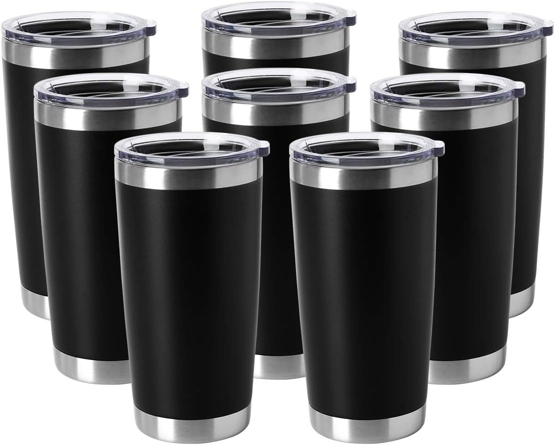 20oz Stainless Steel Tumblers for Hot & Cold Drinks - 8 Pack
