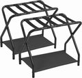 Foldable Luggage Rack Set of 2 for Guest Room Convenience