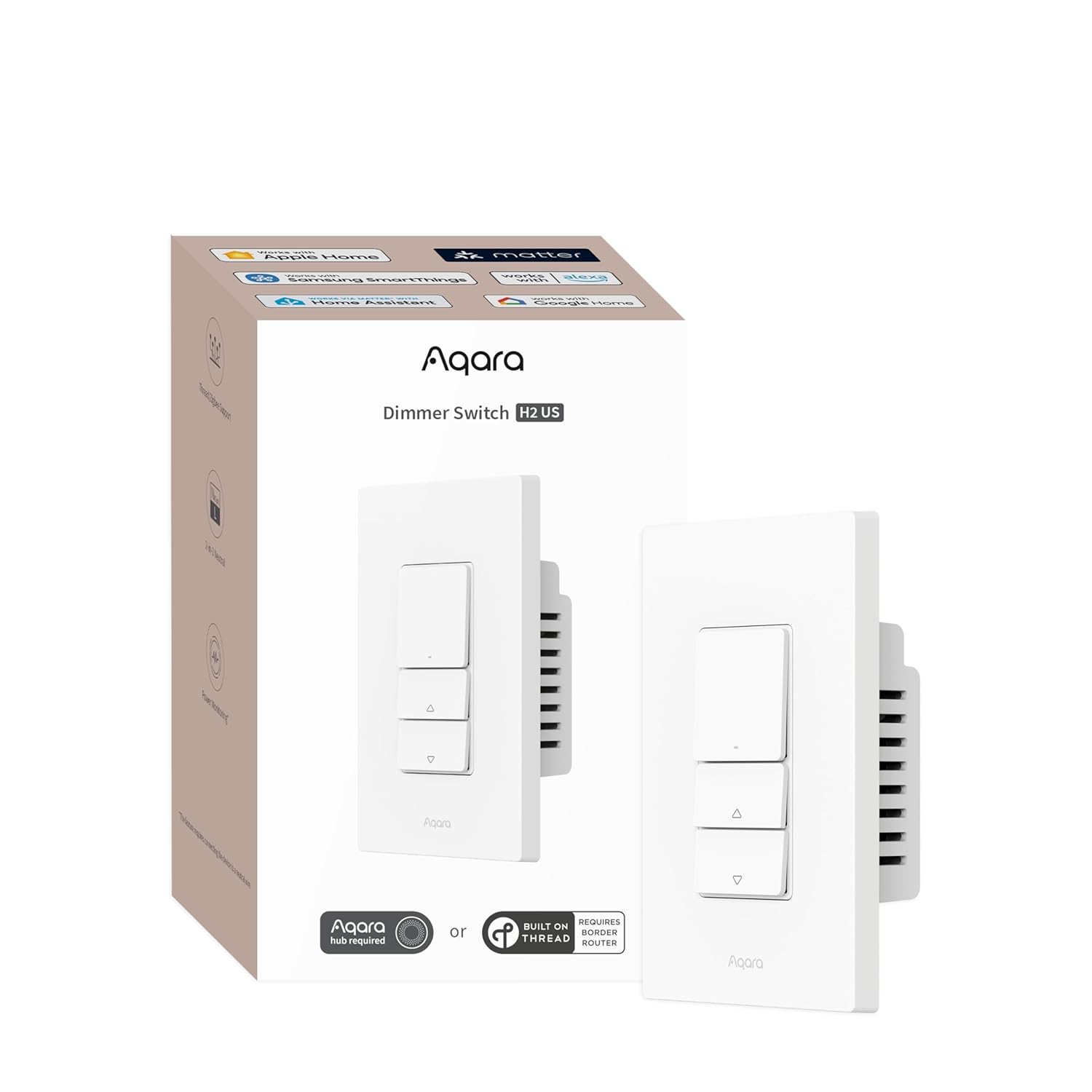 Aaqara Smart Dimmer Switch H2: Silent On/Off Dimming Control