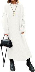 Oversized Sweater Dress Mock Neck Maxi - Cozy Fall Staple Saodimallsu